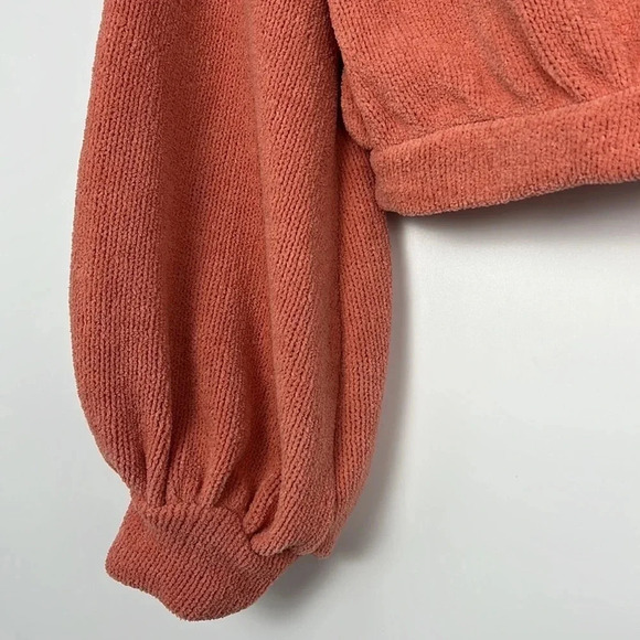 Free People Beach Terry Cloth Pullover Sweatshirt Cinched Waist Size XS - Picture 6 of 14